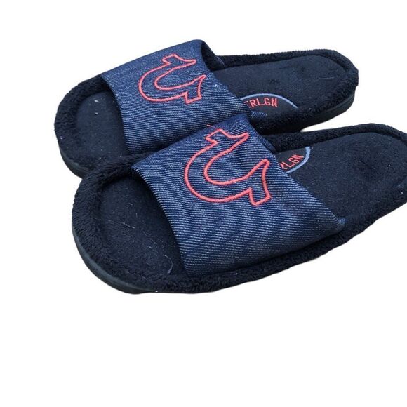 TRUE Religion Slides Slippers BIG LOGO House Slippers Size 9 - Picture 6 of 11